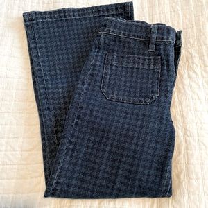 J.Crew Point Sur | Rare Houndstooth Wide Leg Cropped Jeans (Sz 25)